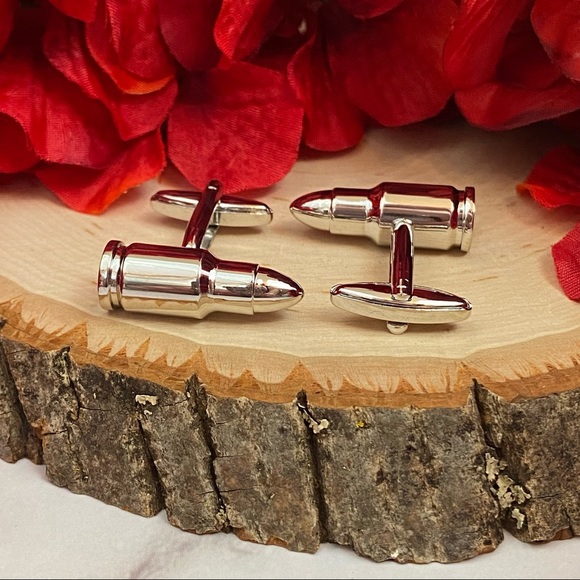 Silver M16 Rifle Bullet NRA Cufflinks - Picture 10 of 16